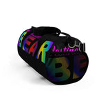 "destination bear" Duffle Bag (radial rainbow graphic)