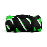 PUP custom Duffle Bag over sized black and white on bright green graphic