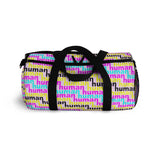 human just like you cmyk on pink Duffel Bag