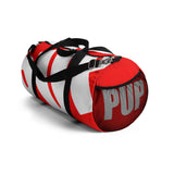 PUP custom Duffle Bag over sized white on red graphic