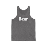 "summer bear" Bear all gender Jersey Tank white graphic
