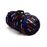 Pup pupper puppy woof custom Duffle Bag red white blue and black