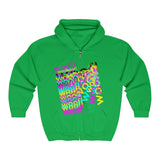 woof! CMYK all gender Heavy Blend™ Full Zip Hooded Sweatshirt