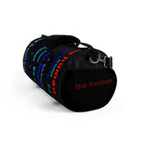 "be human" Duffle / gym Bag (blues with red all over graphic)