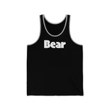 "summer bear" Bear all gender Jersey Tank white graphic