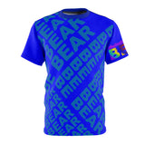 "BE BEAR" All Over Print Tee (blue on blue)