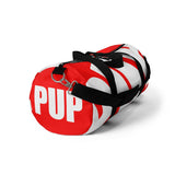 PUP custom Duffle Bag over sized white on red graphic