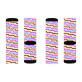 human just like you cmyk on pink Sublimation Socks