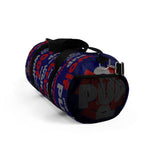 custom wolf pup hybrid woof Duffle Bag crimson dark grey dark navy