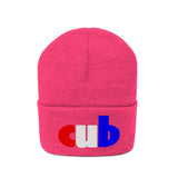 embroidered cub Knit Beanie red white and blue