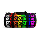 "be upstander" upstander Duffle Bag (rainbow all over graphic)
