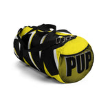 PUP custom Duffle Bag over sized black and white on yellow graphic
