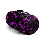 be queer, queer Duffle Bag (pink and black all over print)