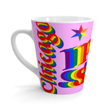 Chicago pride stan Latte mug rainbow print.