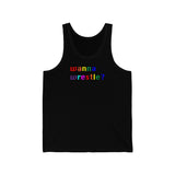 wanna wrestle? all gender Jersey Tank
