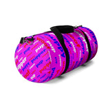 Pup puppy pupper woof custom Duffle Bag red white blue and pink