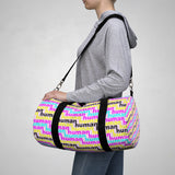 human just like you cmyk on pink Duffel Bag