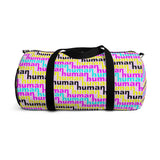 human just like you cmyk on pink Duffel Bag