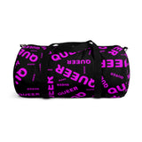 be queer, queer Duffle Bag (pink and black all over print)