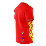 "BE BEAR" All Over Print Tee (red and yellow)