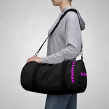 "be human" Duffle Bag (pink and black all over graphic)