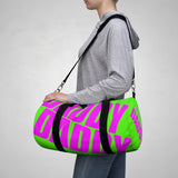 custom daddy Duffle Bag magenta and neon green