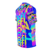 woof! cmyk on blue all gender AOP Cut & Sew Tee