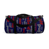 custom wolf pup hybrid woof Duffle Bag crimson dark grey dark navy