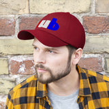 embroidered CUB Unisex Twill Hat red white and blue