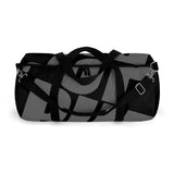 custom grey on black background pup Duffle Bag