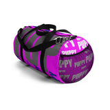 custom all over multi color pup and puppy on bright magenta Duffle Bag