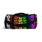 "be upstander" upstander Duffle Bag (rainbow all over graphic)