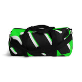 PUP custom Duffle Bag over sized black and white on bright green graphic