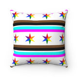 chicago pride flag Spun Polyester Square Pillow