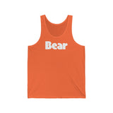 "summer bear" Bear all gender Jersey Tank white graphic