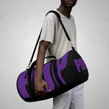 custom dark purple and black pup Duffle Bag V2