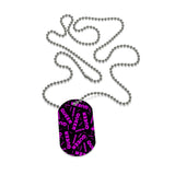 "be queer" queer Dog Tag (black and pink all over print)