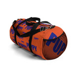 custom puppy duffle bag dark blue and orange version 2