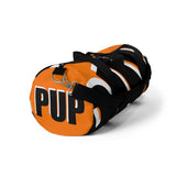 PUP custom Duffle Bag over sized black and white on orange graphic