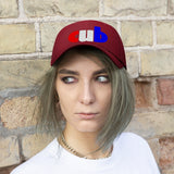 embroidered CUB Unisex Twill Hat red white and blue