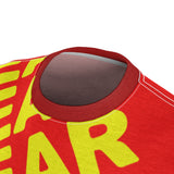 "BE BEAR" All Over Print Tee (red and yellow)