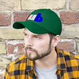 embroidered CUB Unisex Twill Hat red white and blue