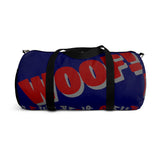 custom wolf pup hybrid woof Duffle Bag crimson dark grey dark navy