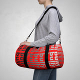 "be anti bully" anti bully Duffle Bag (white black red all over graphic)