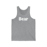 "summer bear" Bear all gender Jersey Tank white graphic