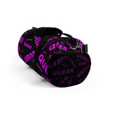 be queer, queer Duffle Bag (pink and black all over print)