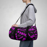 be queer, queer Duffle Bag (pink and black all over print)