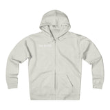 be truth (front)  stay curious, be wonderful (back) Unisex Heavyweight Fleece Zip Hoodie (white print)