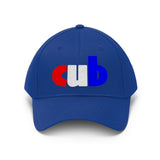 embroidered CUB Unisex Twill Hat red white and blue