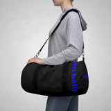 "anti bully" Duffle Bag (blue and black all over graphic)